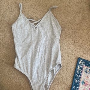 gray bodysuit